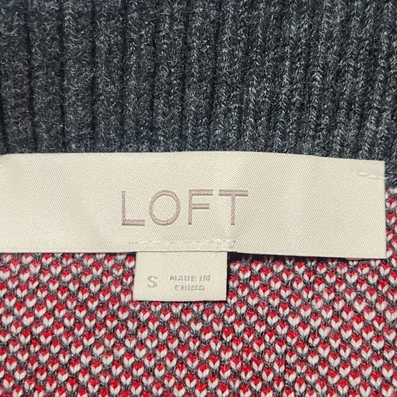 EUC LOFT HEART BOATNECK SWEATER SZ S - Picture 7 of 8